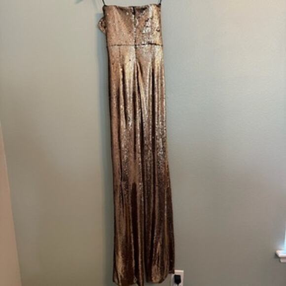 new dress the population lasr sequin strapless jumpsuit size xs - Picture 3 of 4